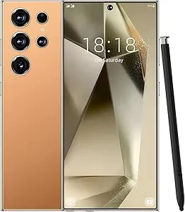 C24 Ultra Android Phone,8+256GB Memory Unlocked Cell phone,Android 14.0 Smartphone,6800mAh Battery,6.82" HD Screen,Support Dual SlM Dual Standby/Face Recognition/108MP Camera/5G Phone-Orange